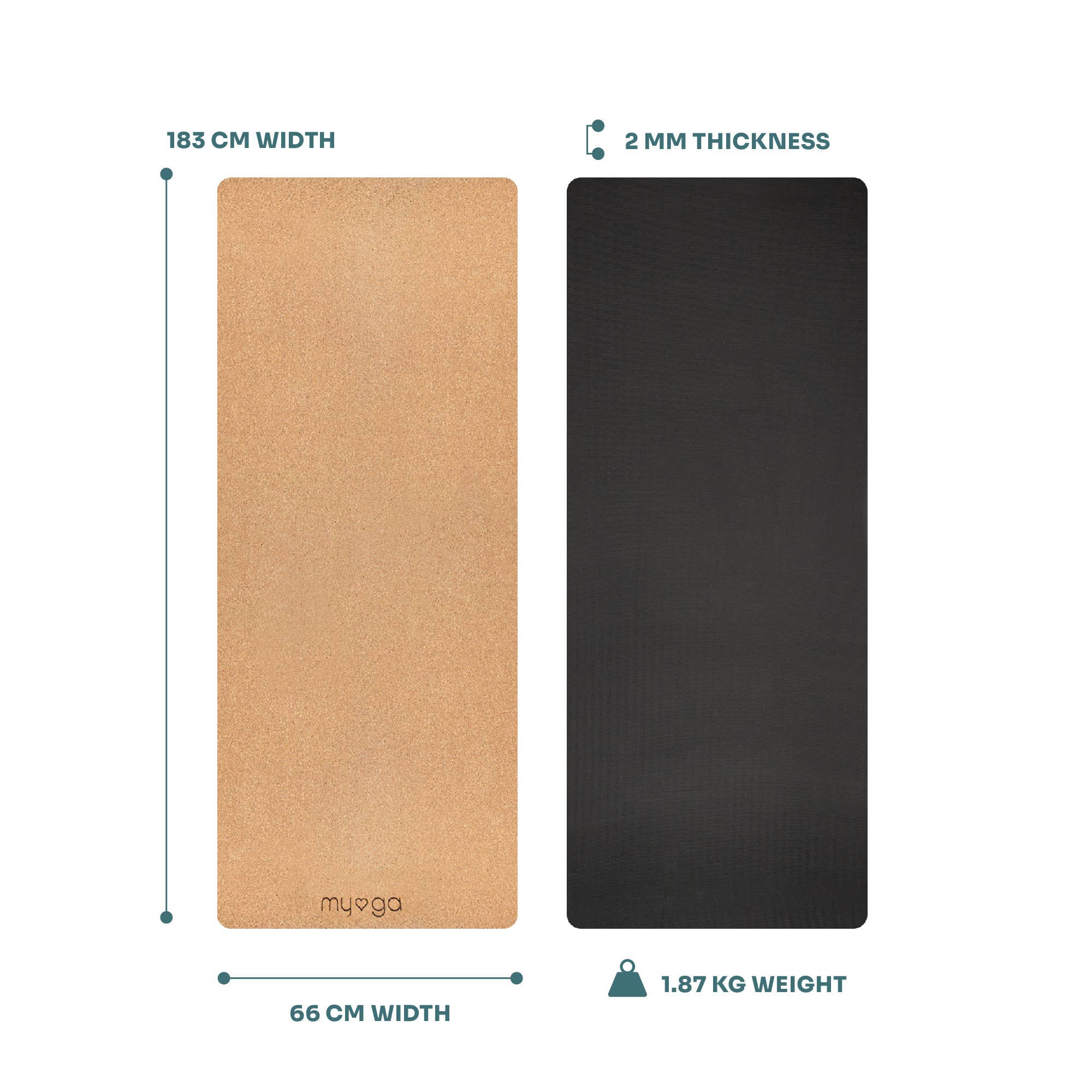Travel Cork Rubber Yoga Mat
